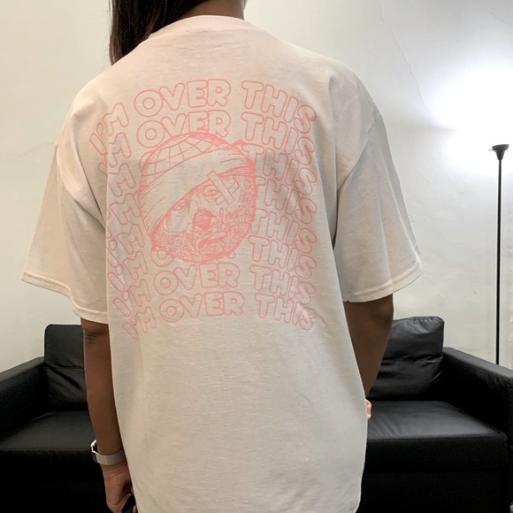 Graphic Print White T Shirt Mens Humor Tee Its Over Adult Medium - Picture 6 of 11